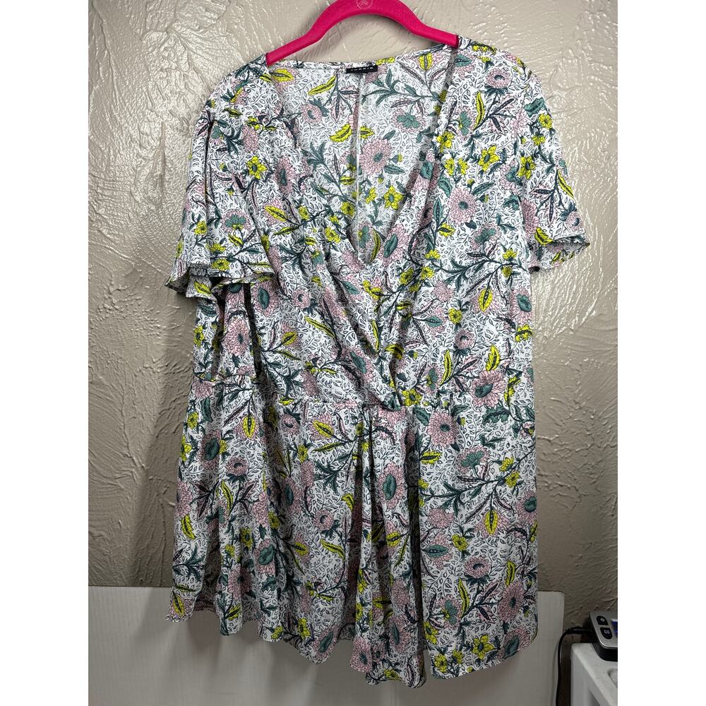 Torrid Shirt Top Womens Plus Size Floral Print Flowy V Neck Blouse Spring Size L